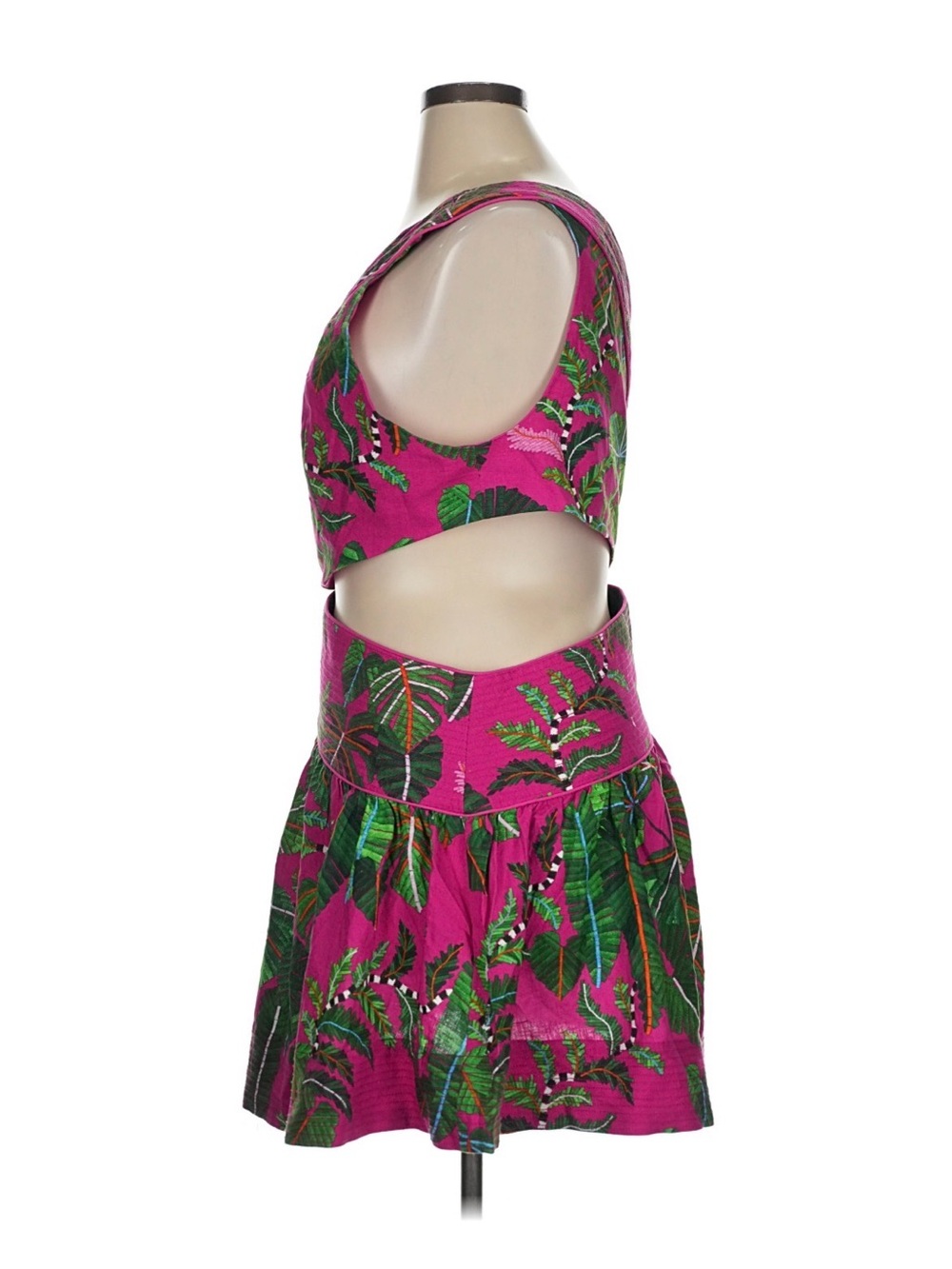 FARM Rio Fuchsia Tropical One-Shoulder Cutout Mini Dress - Picture 3 of 6